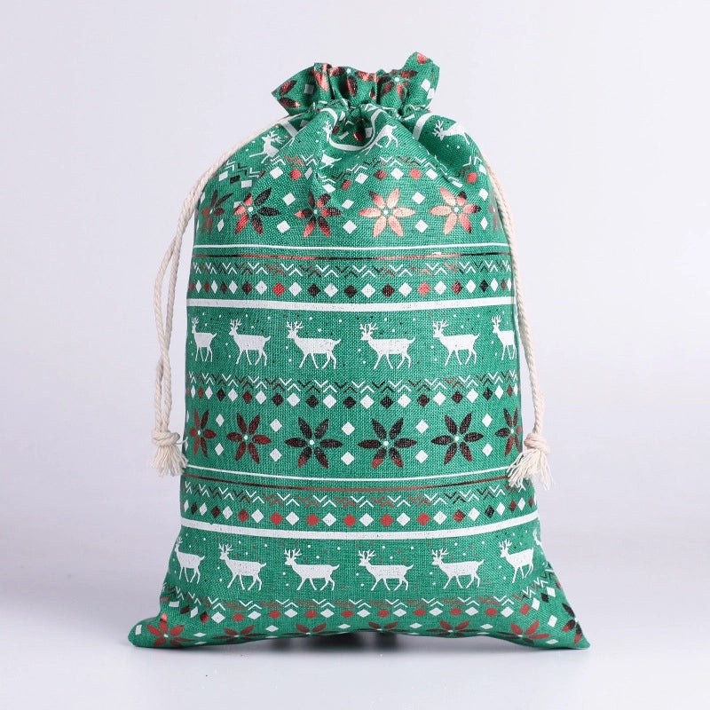 Christmas Tree Santa Claus Snowflake Gift Bags Festive Cloth Wrapping Supplies for Daily Holiday Use|Gift Wrapping Supplies