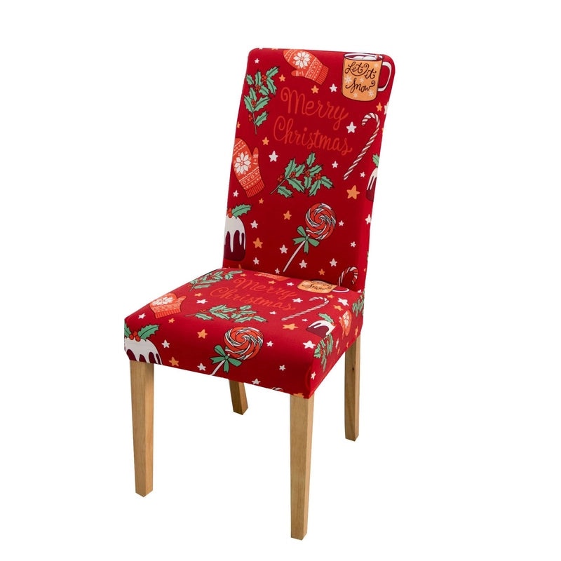 Christmas Elegant Minimalist Santa Snowflake Polyester Chair Cover for Couch Sofa Decor|Home Decor & Furniture Accessories