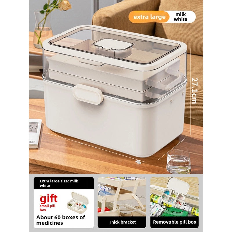 Multi-layer Portable Medicine Storage Box Foldable Grid Organizer for Household Use|Home Storage & Organization