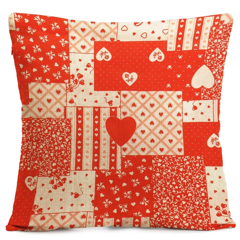 Valentine's Day Heart-Shaped Linen Pillow Covers for Couch Sofa Decor Minimalist Casual Elegant|Home Decor Pillows