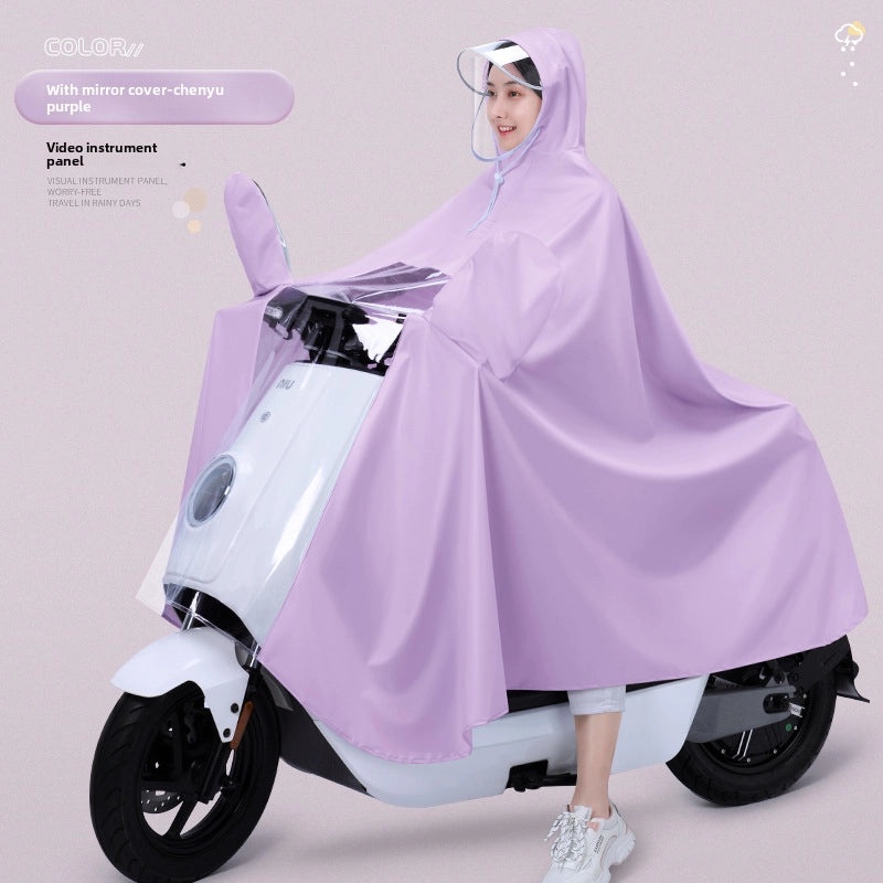 Electric Motorcycle Raincoat Thickened Adult Full-Body Non-Disposable Long Poncho for Outdoor Use|Motorcycle Rain Gear