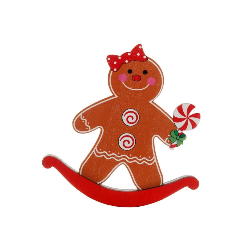 Festive Gingerbread Wooden Christmas Ornaments Cute Holiday Table Decorations|Home & Living > Seasonal Decor > Christmas Decorations