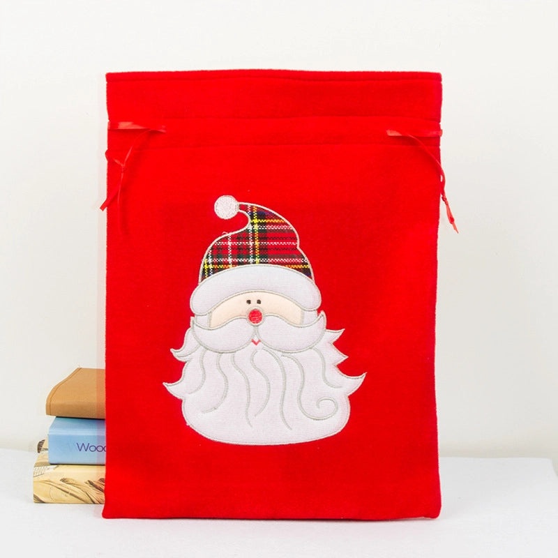 Christmas Velvet Gift Bags with Santa Claus, Snowman, and Christmas Tree | Holiday Party Supplies