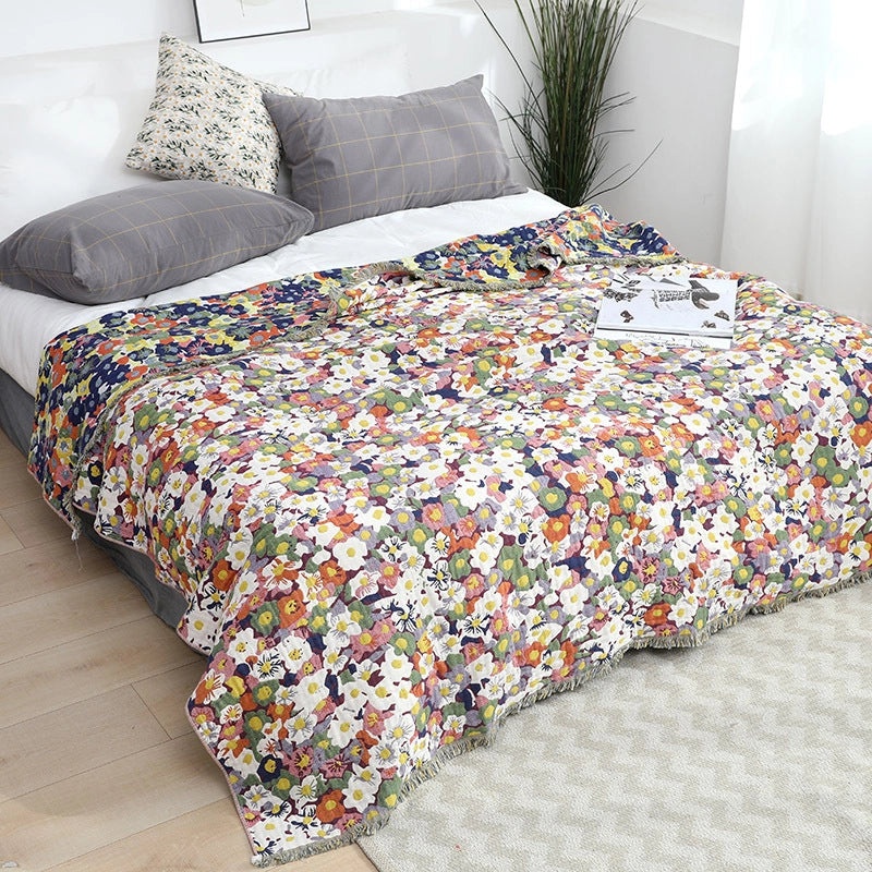 Summer Lightweight Cotton Gauze Quilt Breathable Towel Blanket for Adults|Home Textiles Bedding