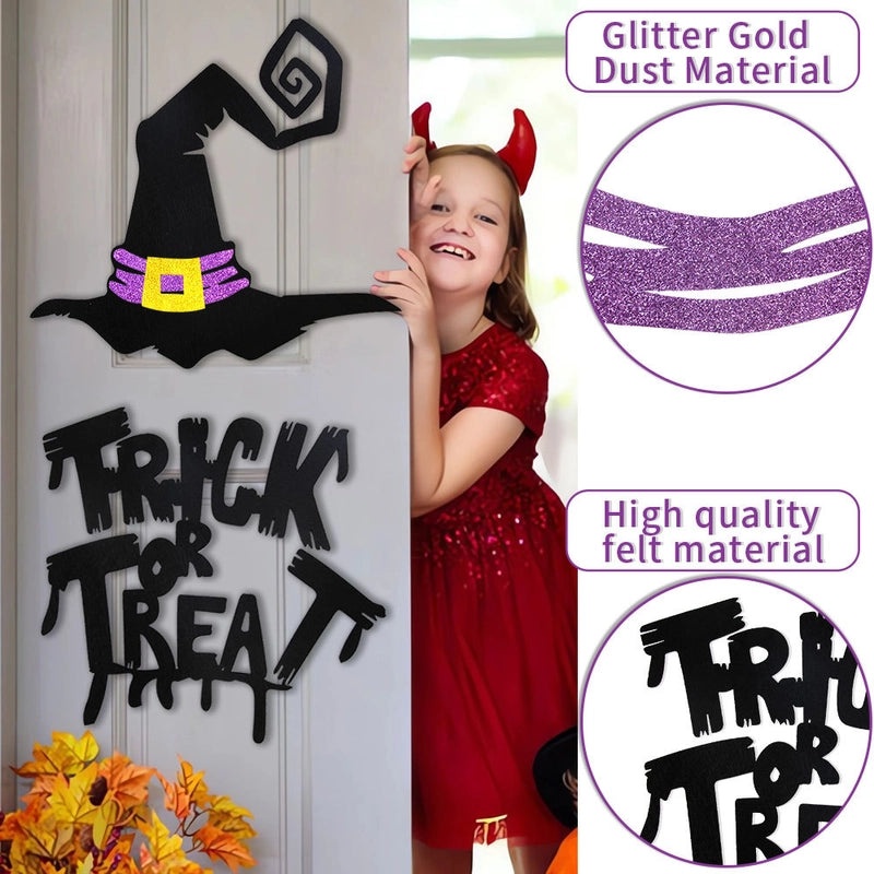 Halloween Minimalist Bat Letter Felt Door Sticker Cool Style Holiday Party Decor|Home Decor