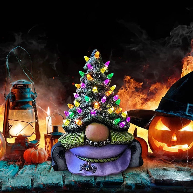 Festive Christmas Gnome Tree Sculpture Desktop Decoration Holiday Party Ornament Crafts|Home Decor & Ornaments