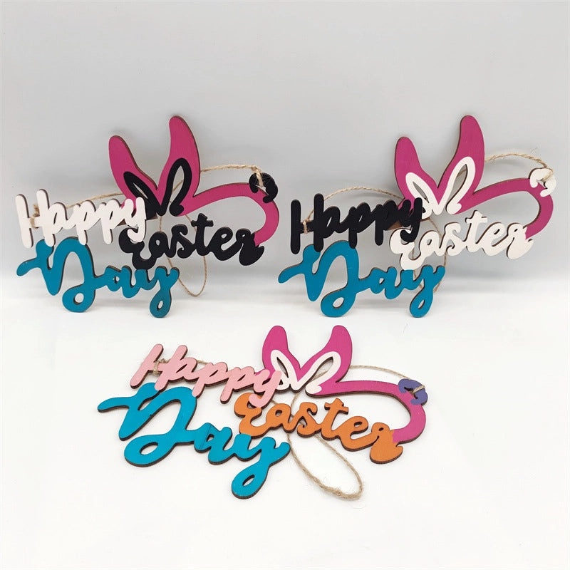 Minimalist Easter Rabbit Wooden Hanging Ornament for Holiday Party Decor | Home Decor & Holiday Ornaments