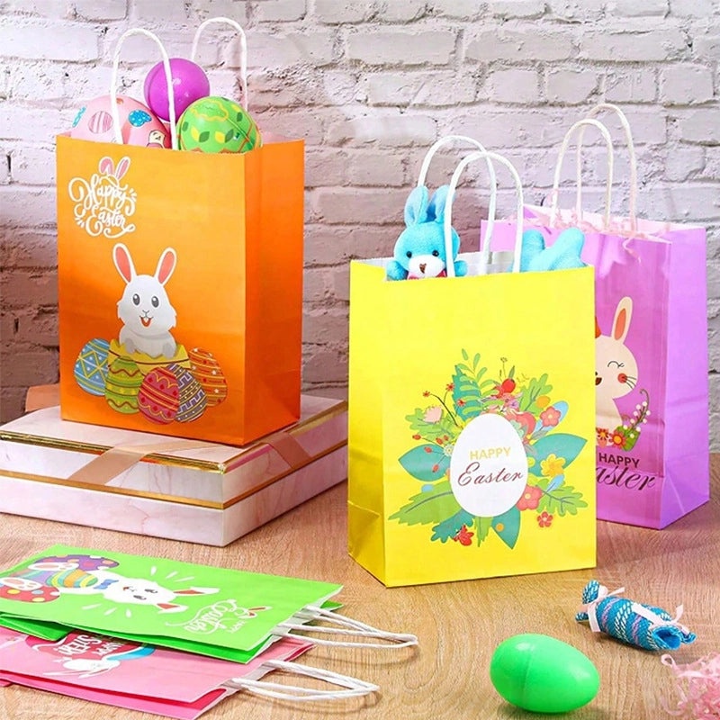 Easter Multicolor Minimalist Paper Gift Bags for Weddings Parties Engagements | Party Supplies Gift Wrapping