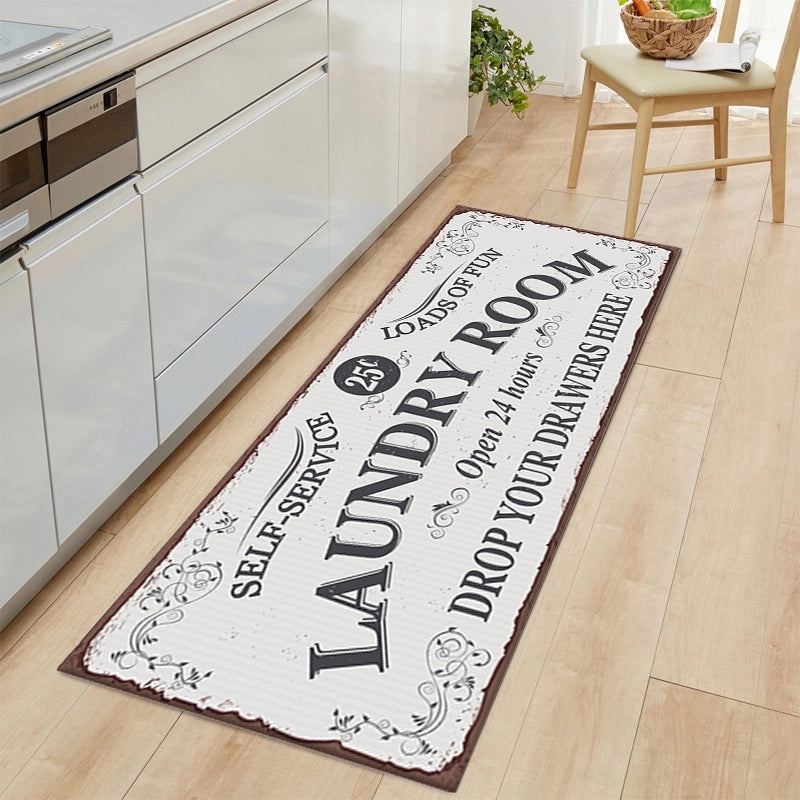 Casual Letter Print Polyester Bathroom Floor Mat Non-Slip Bath Rug | Home Decor & Bath Accessories