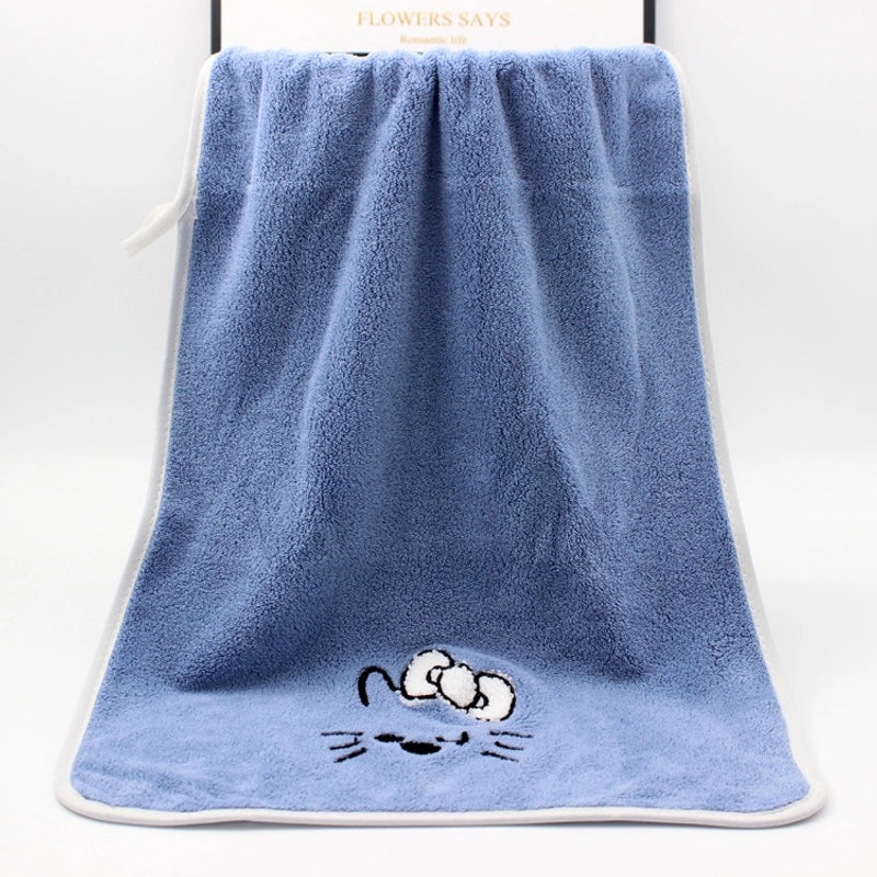 Adorable Cartoon Coral Fleece Bath Towels Soft Absorbent Bathroom Linen|Home & Bath Accessories