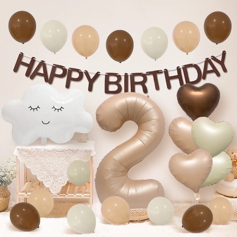 Birthday Party Heart Letter Balloons, Cute Minimalist Aluminum Foil Balloons for Indoor Outdoor Celebration|Party Decorations