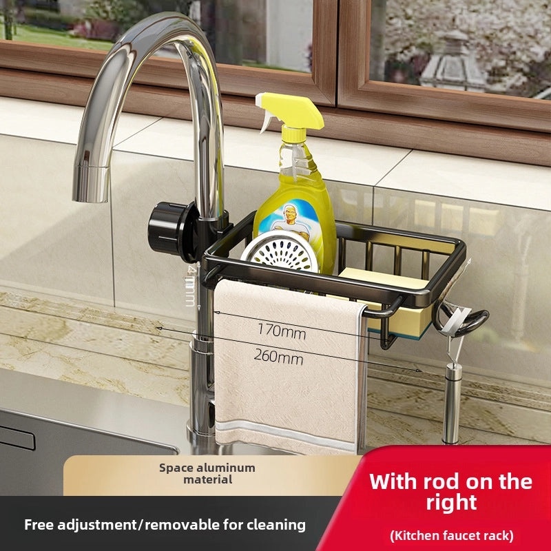 Punch-Free Kitchen Sink Faucet Organizer Rack | Kitchen Storage & Organization