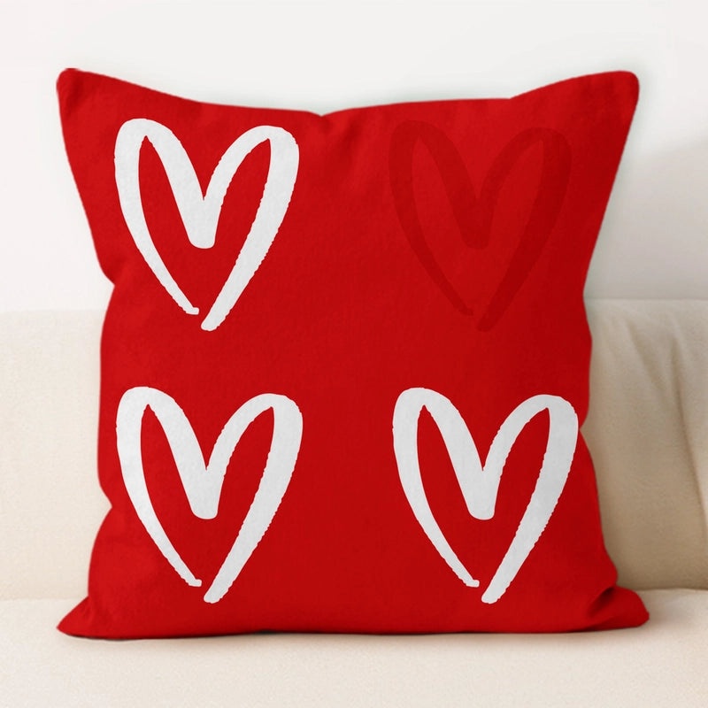Valentine's Day Minimalist Letter Plush Throw Pillow Cover for Couch and Sofa Decor | Home Decor & Pillows
