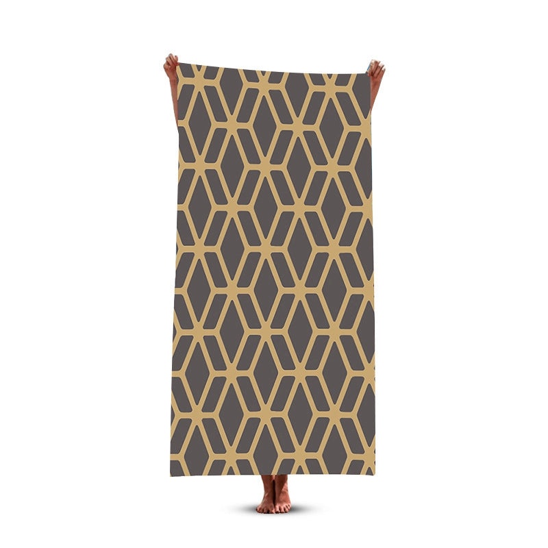 Geometric Pattern Polyester Beach Towel for Casual Vacation Use|Beach Accessories