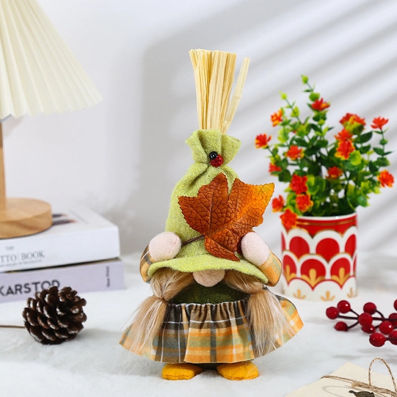 Adorable Handcrafted Autumn Elf Figurine Without Face | Seasonal Home Decor Ornaments