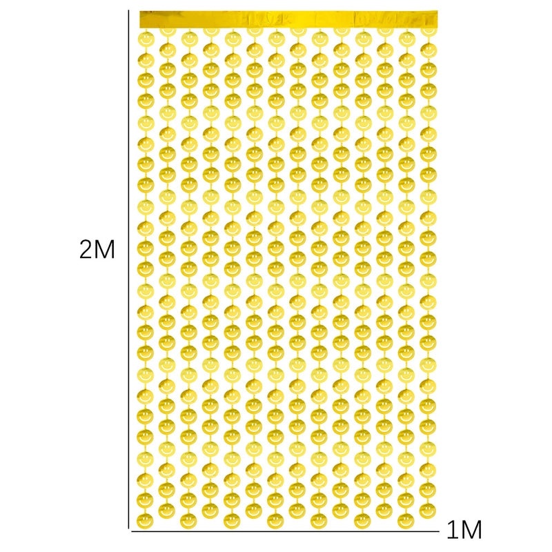 Minimalist Smile Face PET Indoor Party Door Curtain for Christmas Valentine’s Day New Year Festival|Home Decor Curtains