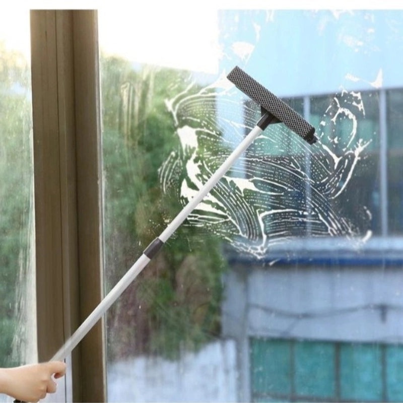 Telescopic Aluminum Window Scraper Double-sided Glass Wiper for Home and Car Cleaning|Cleaning Tools