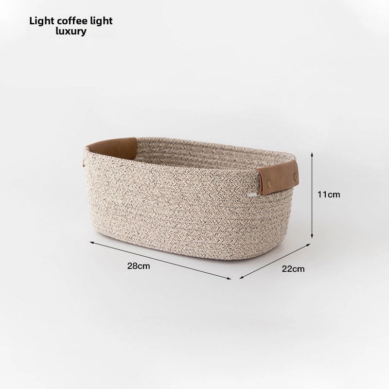 Large Cotton Rope Storage Basket for Home Desktop Organizer | Home Storage & Organization