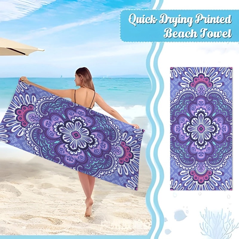 Geometric Patterned Superfine Fiber Beach Towel for Casual Use|Beach Towels & Accessories