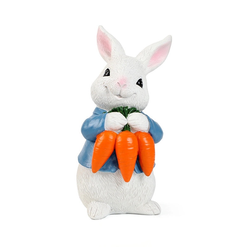 Easter Bunny Resin Figurine Cartoon Style Spring Holiday Table Decor 1 Piece|Home Decor