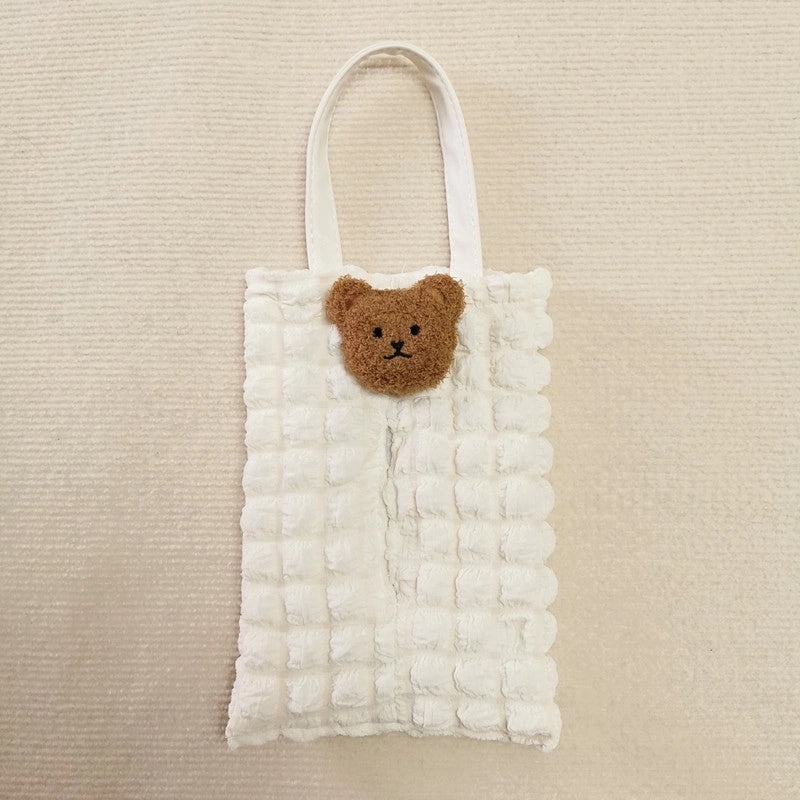 Portable Solid Color Bubble Fiber Tissue Holder|Home & Living Accessories