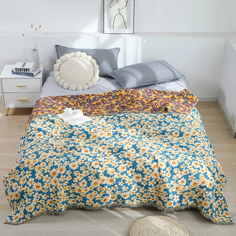 Summer Lightweight Cotton Gauze Quilt Breathable Towel Blanket for Adults|Home Textiles Bedding