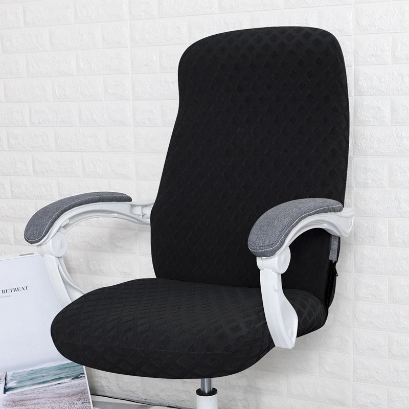 Knitted Jacquard Elastic Office Chair Cover with Pineapple Grid Pattern for Rotating Armrest Computer Chair|Office Furniture Accessories
