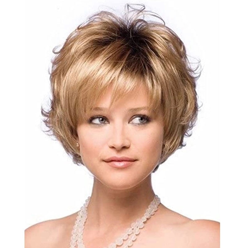 Light Brown Short Curly High Heat Resistant Silk Wig for Fashion Party|Wigs & Hair Extensions