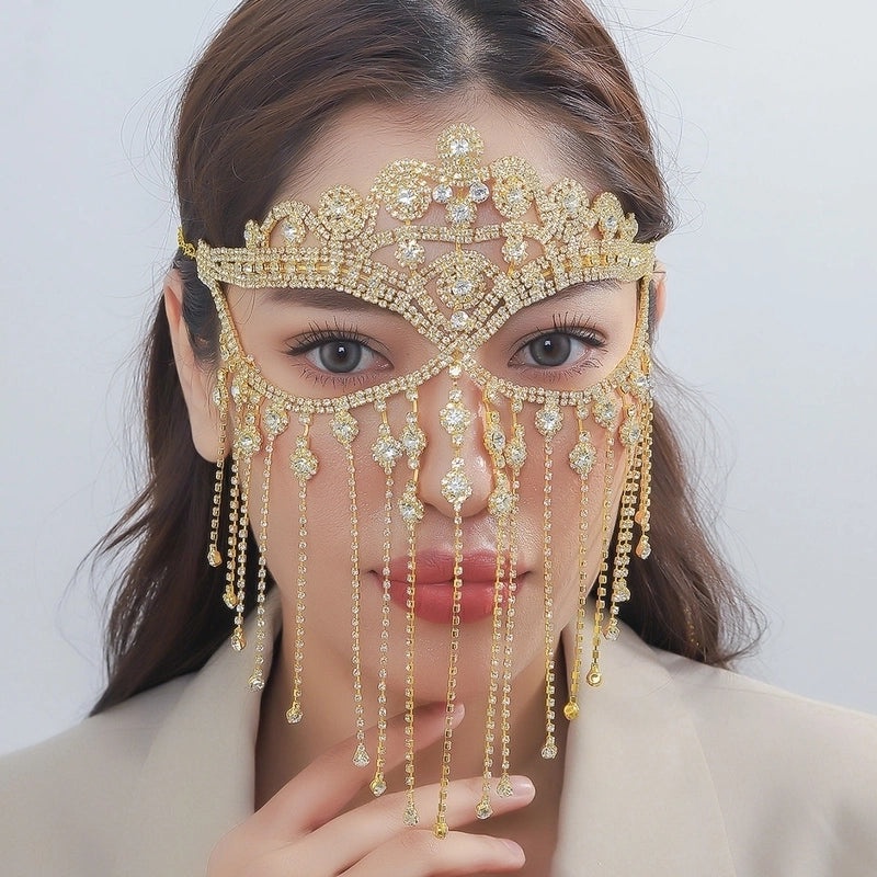Sexy Rhinestone Hollow Out Braid Mask for Women Solid Color Alloy Queen Style 1 Piece|Fashion Accessories