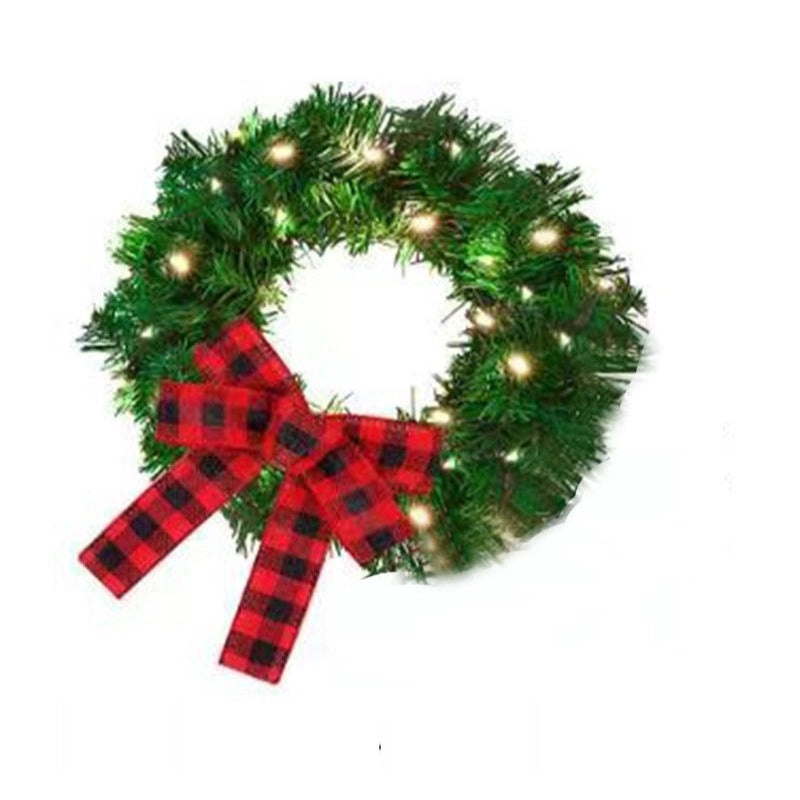 Christmas Car Wreath with Lights 28cm PVC Holiday Decoration Pendant|Car Accessories