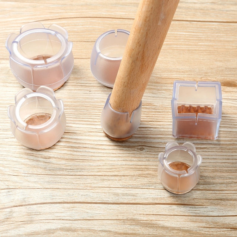 Transparent Silicone Non-Slip Table and Chair Leg Covers for Floor Protection and Longevity | Home & Living Accessories