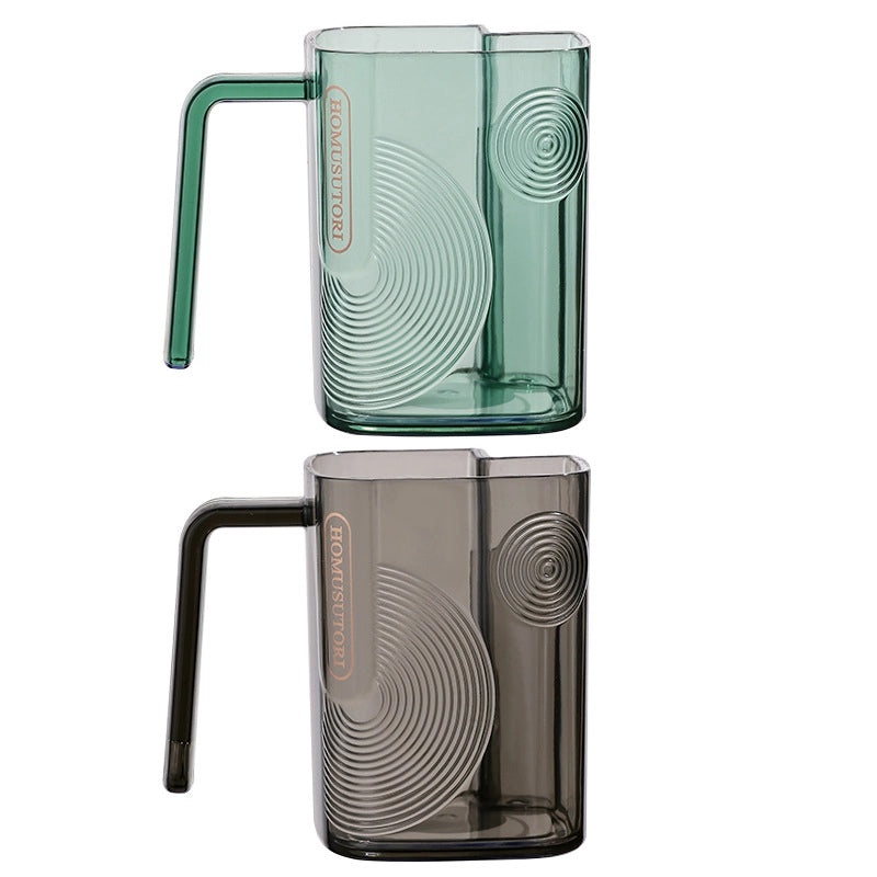 Light Luxury Transparent Mouthwash Cup with Independent Toothbrush Slot for Home, Couples, and Students|Bathroom Accessories