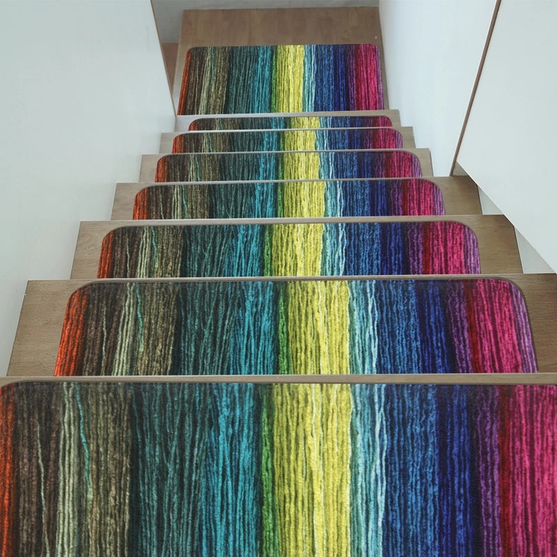 Velvet Fish Loop Bath Mat with Casual Color Block Design|Home & Living Bath Rugs