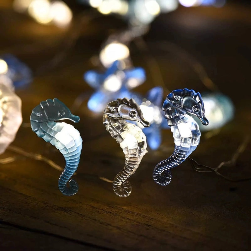 Ocean Series LED Copper Wire Shell Seahorse Sea Emperor Conch Light String | Home Decor Lighting