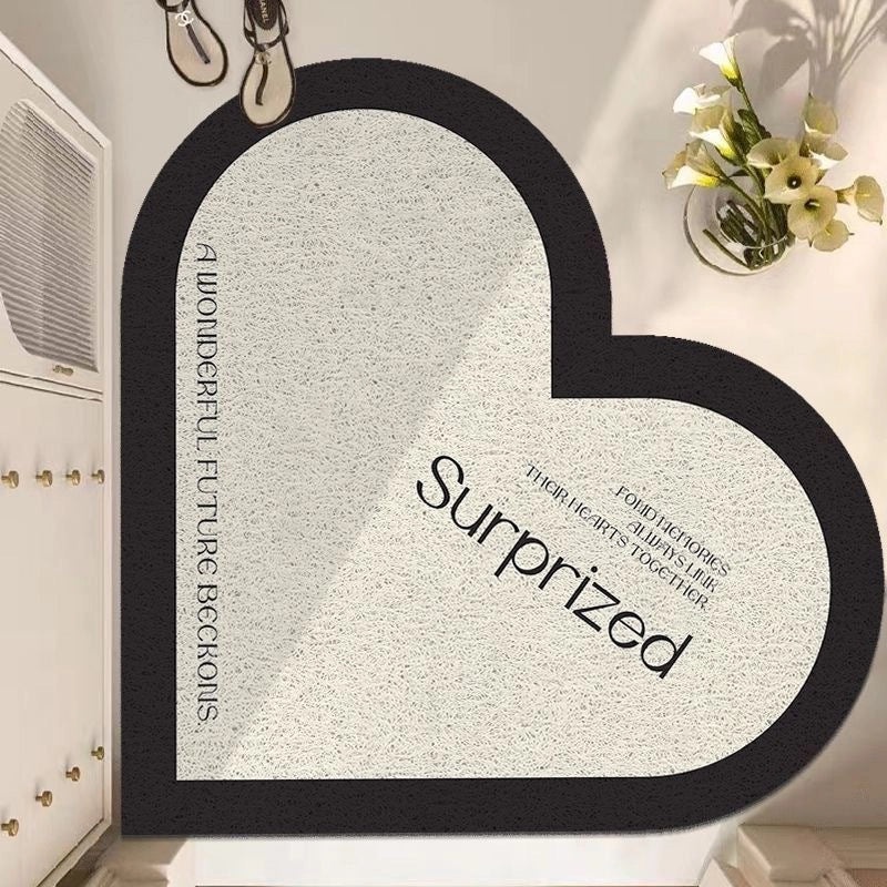 Elegant Heart-Shaped PVC Bath Mat for Casual Bathroom Decor|Home & Bath Accessories