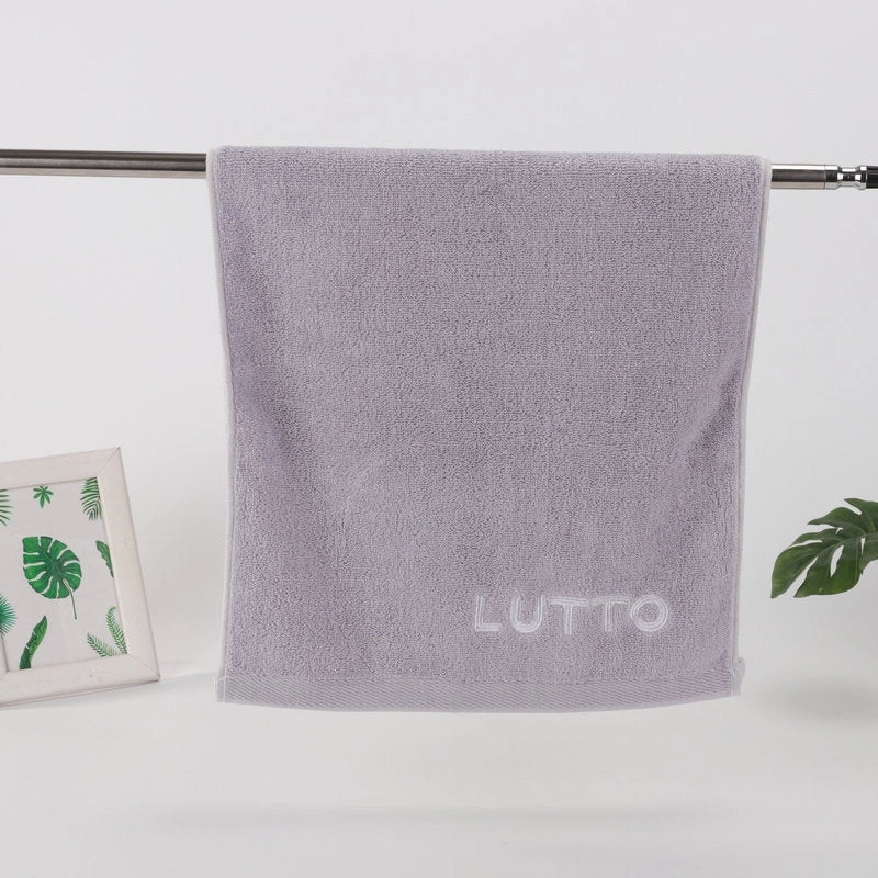 Pure Cotton Thickened Adult Face Towel with Watergrain Texture and Embroidered Logo|Home & Living Towels