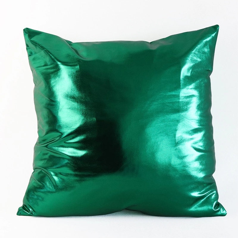 Elegant Solid Color PU Leather Spandex Bronze Pillow Covers for Couch Sofa Decor | Home Decor