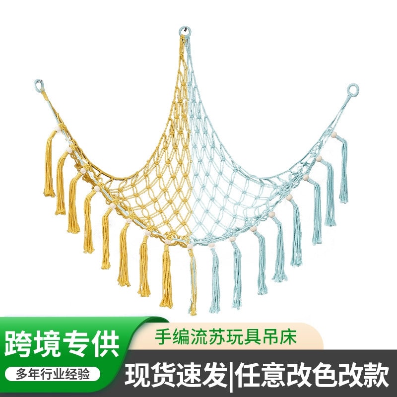 Bohemian Triangle Mesh Plush Toy Hammock Handwoven Lace Hanging Storage Organizer|Home & Living Storage