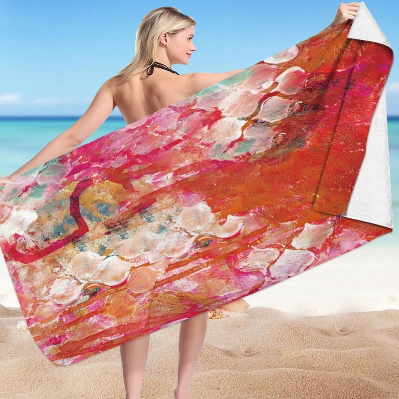 Geometric Patterned Superfine Fiber Beach Towel for Casual Outdoor Use|Beach Towels & Accessories
