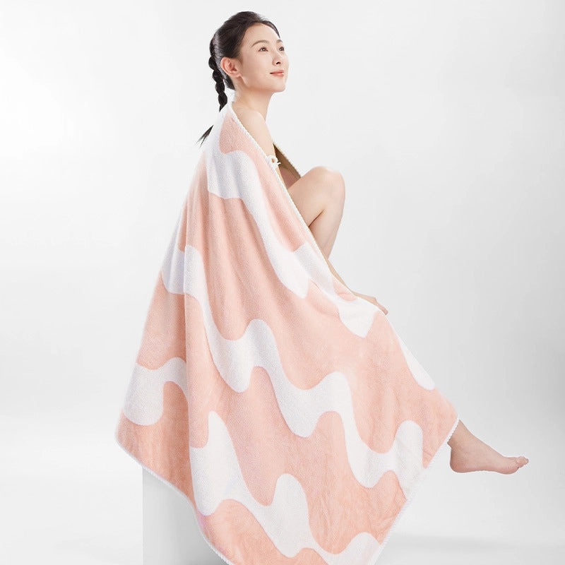 Coral Fleece Large Bath Towel Antibacterial Soft Breathable Highly Absorbent Less Lint Than Cotton Gift Included|Home & Bath Textiles