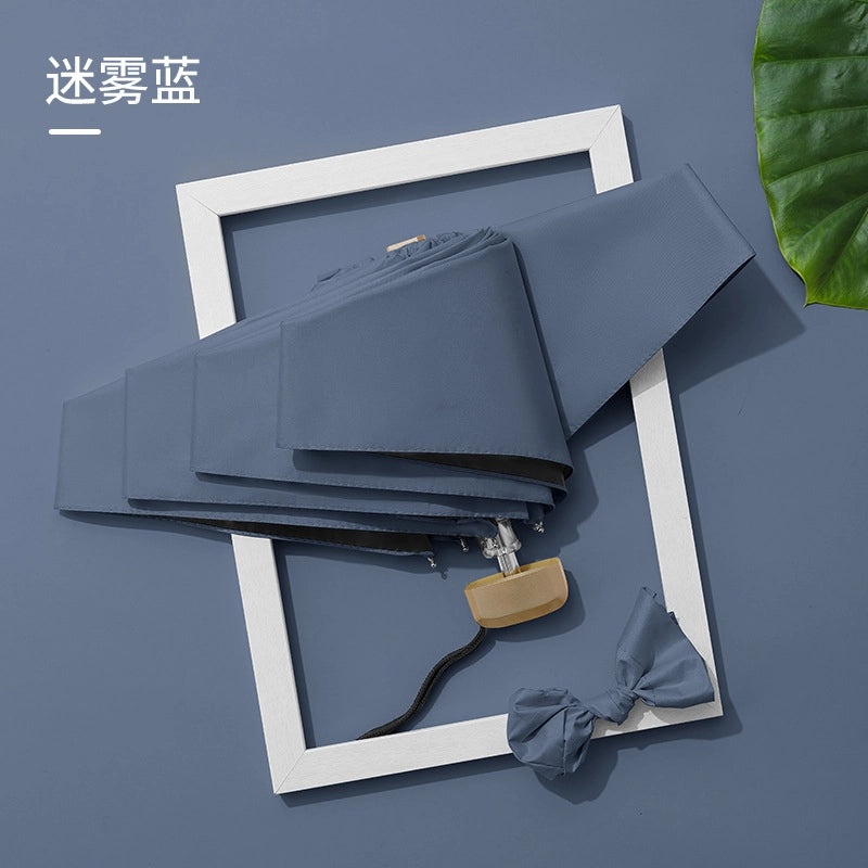 Ultra Lightweight Portable Mini Sun Umbrella with UV Protection, 6 Bones, Black Rubber Handle | Sun Protection Umbrellas