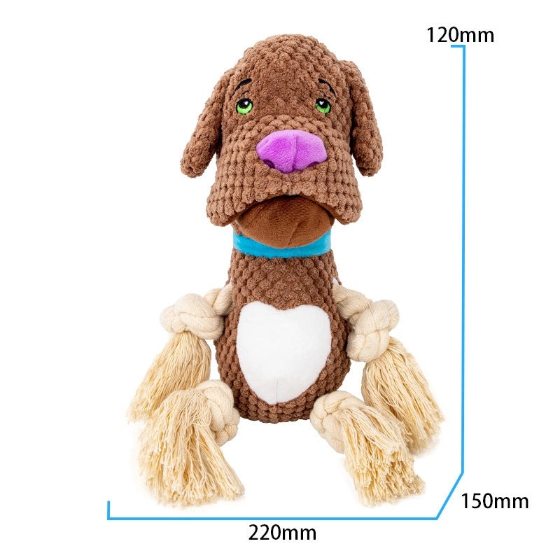 Durable Dog Plush Toy with Sound and Bite-Resistant Cotton Rope | Interactive Chew Toy for Large Dogs and Puppies | Pet Supplies|Pet Toys