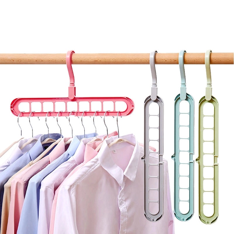 Multifunctional Foldable Clothes Hanger with 9 Holes | Home Storage & Organization