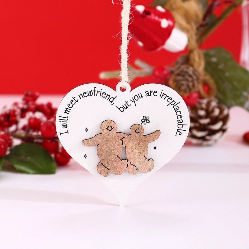 Romantic Heart-Shaped Wood Hanging Ornament for Christmas and Valentine’s Day Home Party Decor|Home Decor Ornaments