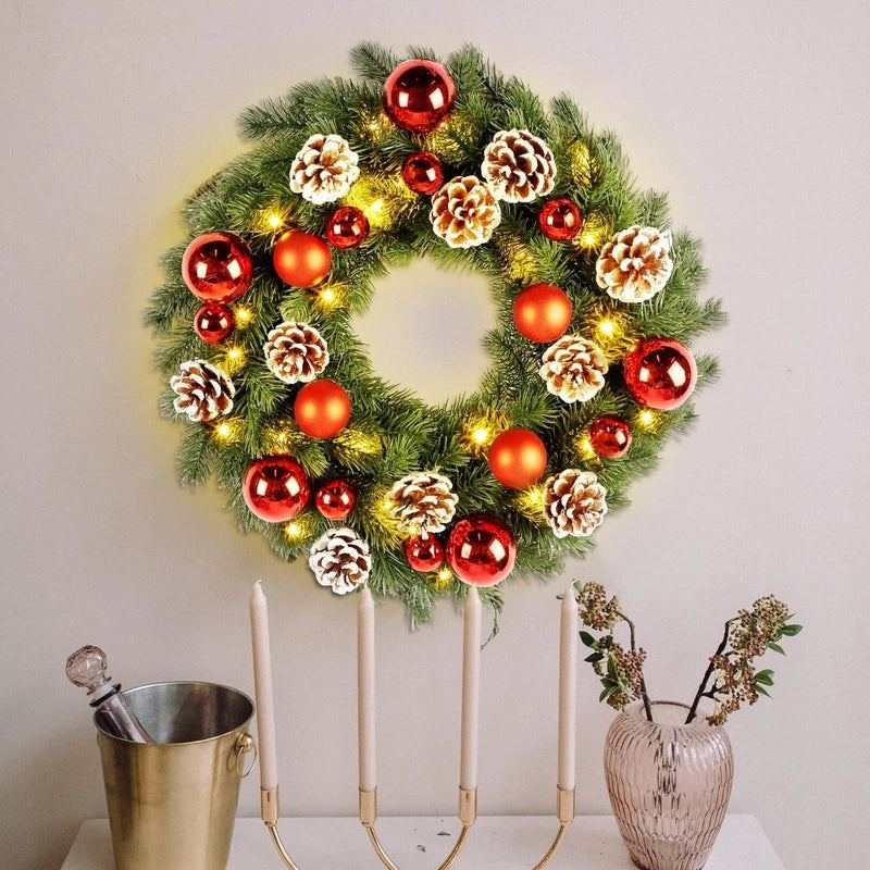 Christmas Wreath Door Hanging Christmas Decoration Holiday Pendant Window Props Festive Home Decor|Holiday Decorations