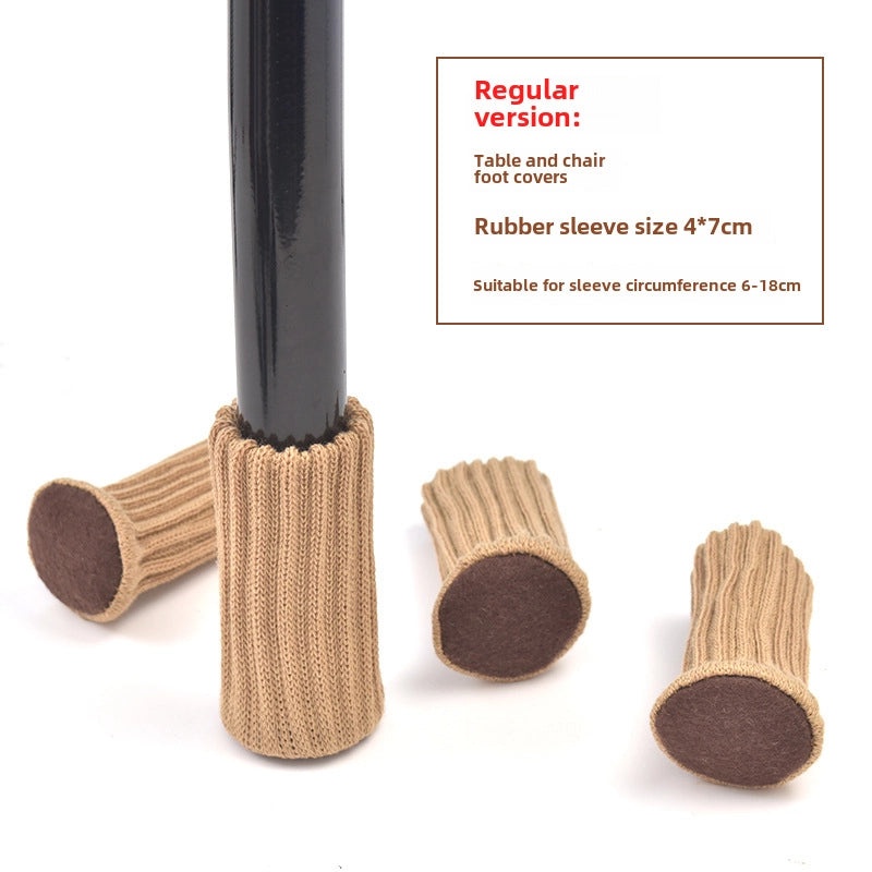 Knitted Silicone Wool Chair Foot Cover Thickened Non-slip Wear-resistant Floor Protector Felt Pad|Home Decor & Furniture Accessories