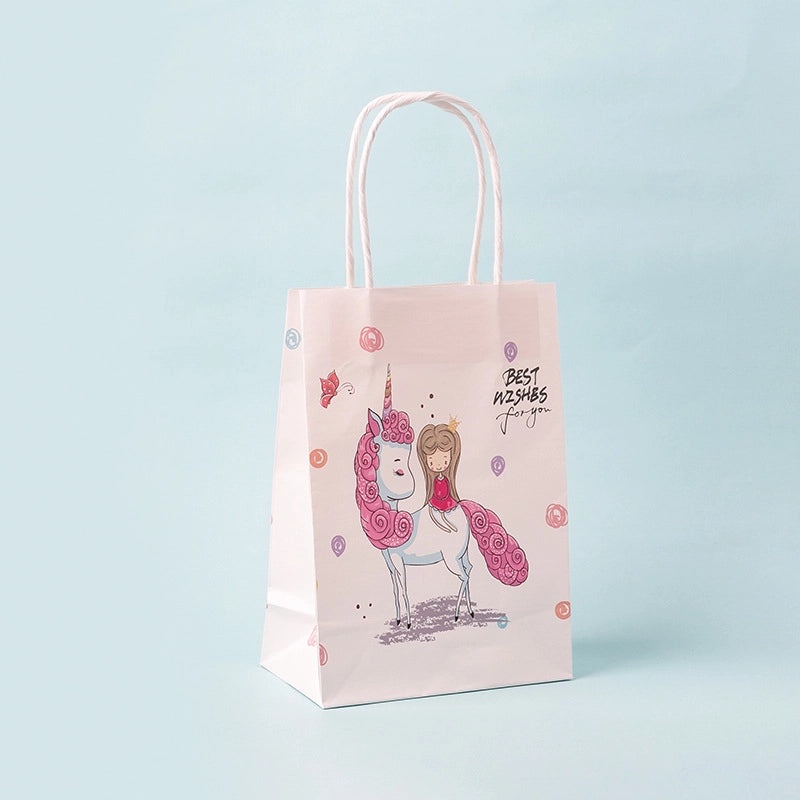 Cartoon Kraft Paper Gift Bags for Kindergarten Activities Baby Birthday Party Candy Backing | Party Supplies