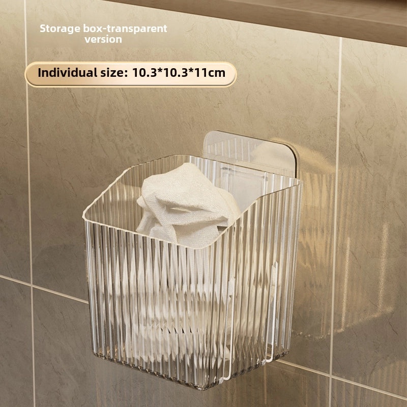 Acrylic Bathroom Storage Rack Wall-mounted Punch-free Organizer for Makeup and Skincare | Bathroom Storage