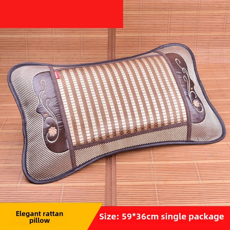 Summer Bamboo Rattan Pillow Breathable Buckwheat Neck Cushion for Adults Dorm Room|Home & Living > Bedding > Pillows