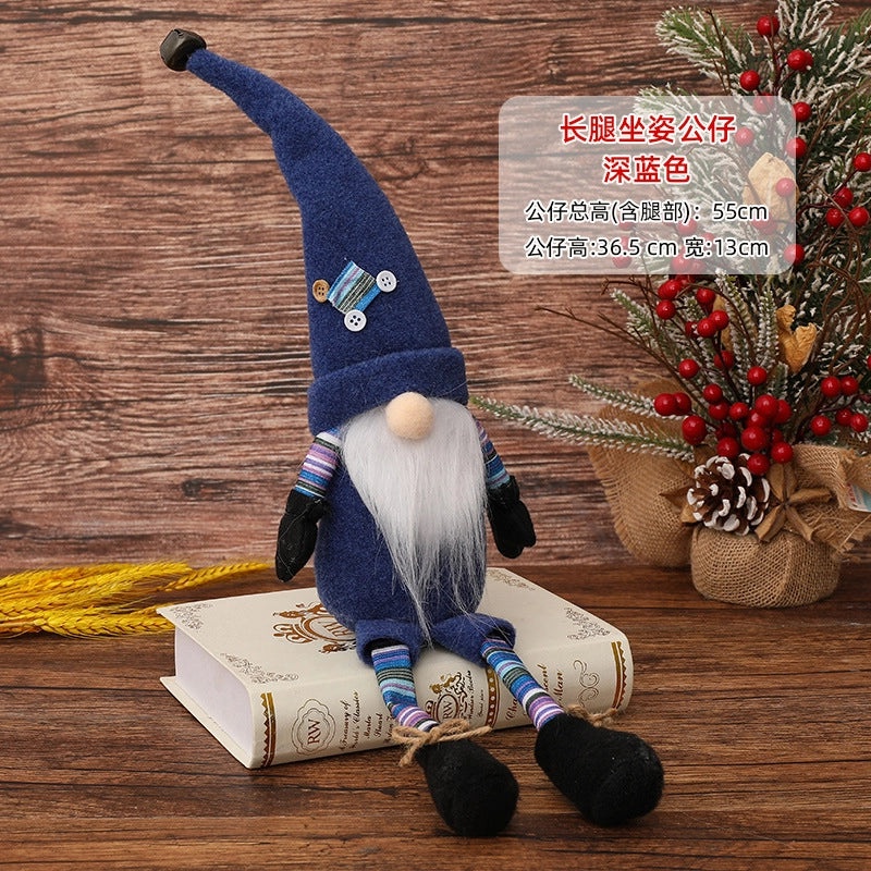 Faceless Christmas Long Legs Rudolph Doll Ornament for Window Decoration | Holiday Home Decor